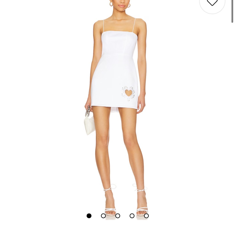 Revolve CAIT HEART CUT OUT MINI DRESS IN WHITE
